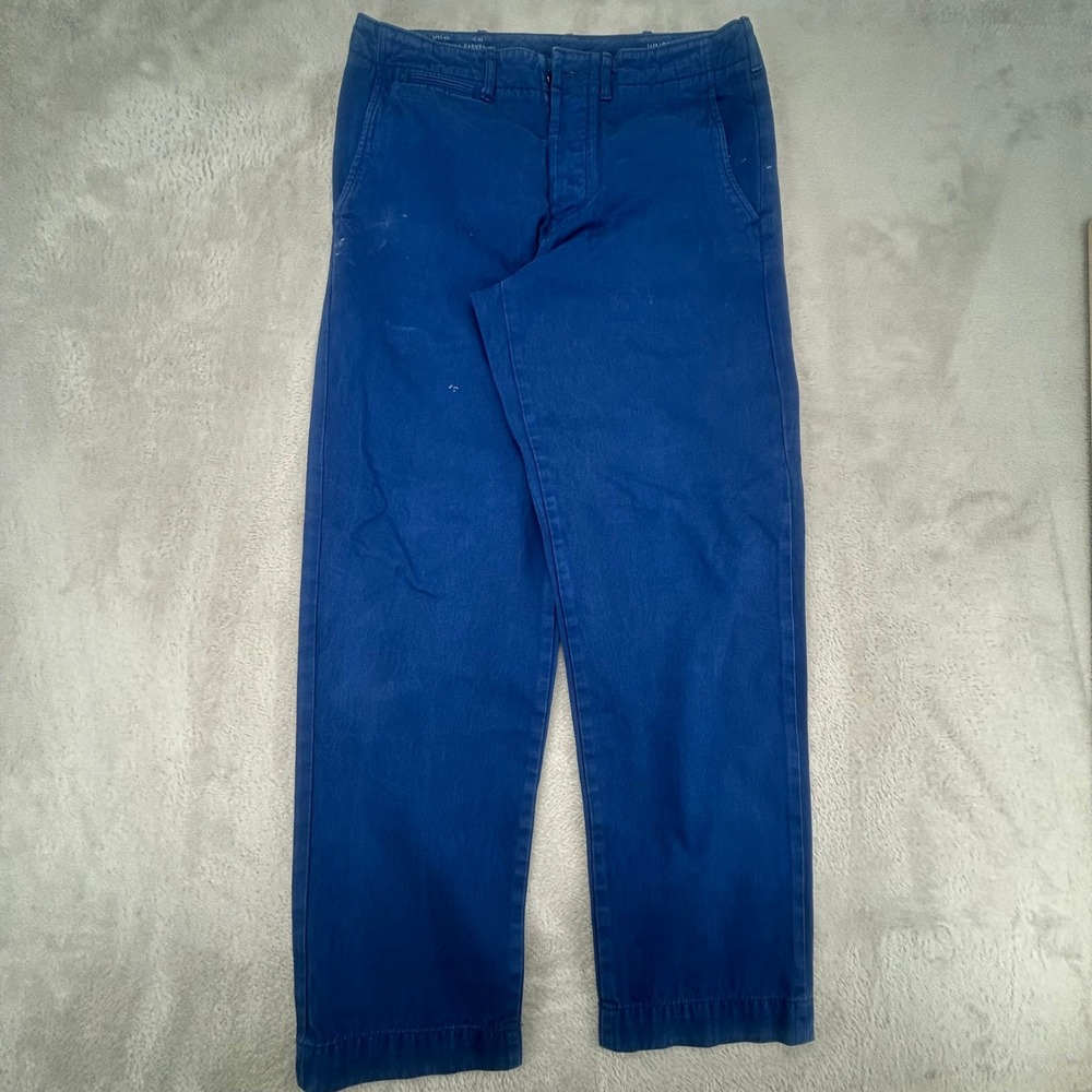 Wallace & Barnes Mens Chino Pants 32x32 Blue Preowned Stains Flaws